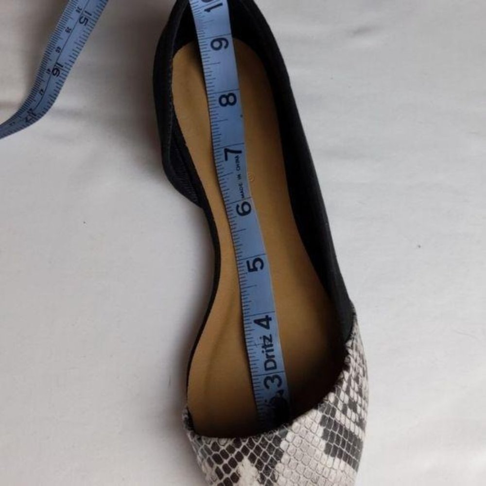 Bamboo Black & Snakeskin flats - worn once - Picture 12 of 13